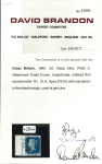 Stamp of Great Britain » 1840 2d Blue (ordered by plate number) 1840 2d deep blue pl.2 NA, a magnificent left hand marginal inscription example with full, upright strike of black MC