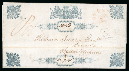 Stamp of Great Britain » 1839 Treasury Competition 1840 J. Buchanan Private lettersheet from Nuneaton to Sutton Coldfield, showing Coventry date stamp and manuscript ''Pd'' in red