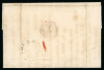 Stamp of Great Britain » 1839 Treasury Competition 1840 J. Baraclough Prepaid Private Lettersheet printed in blue, addressed to Walter Landon, Rugely, with manuscript ''1''