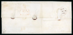 Stamp of Great Britain » 1840 2d Blue (ordered by plate number) 1840 2d blue pl.1 AI-AL horizontal strip of four, with large margins and showing small portion of marginal inscription at top, on entire to Edinburgh