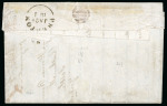 Stamp of Great Britain » Penny Post Postmarks Used As Cancellations Poulton: 1841 (Jan 21) entire letter with 1840 2d blue tied by MC and "Poulton/Penny Post" in black