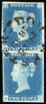 Stamp of Great Britain » Town Circular Datestamps 1840 2d blue, a remarkable assembly of the "Dorchester" town cancel