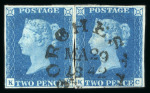Stamp of Great Britain » Town Circular Datestamps 1840 2d blue, a remarkable assembly of the "Dorchester" town cancel