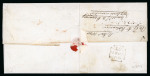 Stamp of Great Britain » 1840 2d Blue (ordered by plate number) 1840 2d deep blue pl.2 FD-FF horizontal strip of three on cover to Poole