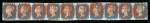 Stamp of Great Britain » 1840 2d Blue (ordered by plate number) 1840 2d blue, Pl.1, JA-JJ in magnificent used horizontal strip of 10