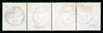 Stamp of Great Britain » 1855-1900 Surface Printed » 1883-84 & 1888 High Values 1883 10s ultramarine on white paper in used strip of 4 with four superb strikes of the 'Liverpool DE 29 93' cds