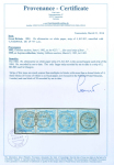 Stamp of Great Britain » 1855-1900 Surface Printed » 1883-84 & 1888 High Values 1883 10s ultramarine on white paper in used strip of 4 with four superb strikes of the 'Liverpool DE 29 93' cds