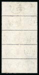 Stamp of Great Britain » 1855-1900 Surface Printed » 1883-84 & 1888 High Values 1884 wmk Crowns £1 brown-lilac in fine used vertical strip of five with light Dublin cds cancels