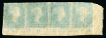 Stamp of Great Britain » 1841 2d Blue 1841 2d blue pl.4 TA-TD, state 2, mint and used horizontal strips of four from the lower-left corner of the sheet