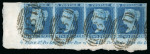 Stamp of Great Britain » 1841 2d Blue 1841 2d blue pl.4 TA-TD, state 2, mint and used horizontal strips of four from the lower-left corner of the sheet