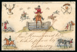 Stamp of Great Britain » 1840 Mulreadys & Caricatures » Caricatures 1841 Fores’s Hunting Envelope, No.4, hand-coloured and sent from Jersey to Guernsey