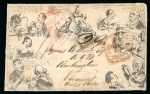 Stamp of Great Britain » 1840 Mulreadys & Caricatures » Caricatures William Spooner envelope No. 5, sent to Vermont in the United States