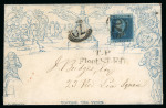 Stamp of Great Britain » 1840 Mulreadys & Caricatures » 2d Lettersheets and Envelopes 1846 (Apr 29) 2d Mulready envelope sent within London and uprated with 1841 2d blue pl.3 FD