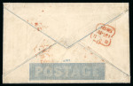 Stamp of Great Britain » 1840 Mulreadys & Caricatures » 2d Lettersheets and Envelopes 1846 (Apr 29) 2d Mulready envelope sent within London and uprated with 1841 2d blue pl.3 FD
