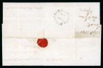 Stamp of Great Britain » 1840 1d Black and 1d Red plates 1a to 11 1840 1d black pl.4 in horizontal strip of 7 (AE-AK) with single (AD) on cover from Stratford-Stone