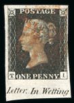 Stamp of Great Britain » 1840 1d Black and 1d Red plates 1a to 11 1840 1d black, a magnificent used "set" of the 12 plates from 1a -11