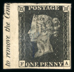 Stamp of Great Britain » 1840 1d Black and 1d Red plates 1a to 11 1840 1d black, a magnificent used "set" of the 12 plates from 1a -11