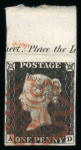 Stamp of Great Britain » 1840 1d Black and 1d Red plates 1a to 11 1840 1d black, a magnificent used "set" of the 12 plates from 1a -11