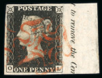 Stamp of Great Britain » 1840 1d Black and 1d Red plates 1a to 11 1840 1d black, a magnificent used "set" of the 12 plates from 1a -11