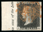 Stamp of Great Britain » 1840 1d Black and 1d Red plates 1a to 11 1840 1d black, a magnificent used "set" of the 12 plates from 1a -11