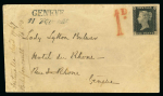 Stamp of Switzerland / Schweiz » Vorphilatelie 1840 1d. schwarz (FC) Pl. 2 auf Brief in der Schweiz abgesendet an Lady Bulwer in Genf