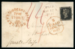 Stamp of Great Britain » 1840 1d Black and 1d Red plates 1a to 11 1840 1d black pl.1b FI on 1841 (Mar 12) wrapper sent from Scotland to Lubeck