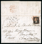 Stamp of Great Britain » 1840 1d Black and 1d Red plates 1a to 11 1840 (dated internally 10 April) entire letter from Newfoundland, then applied with an 1840 1d black CC pl.1a in the UK