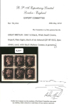 Stamp of Great Britain » 1840 1d Black and 1d Red plates 1a to 11 1840 1d black pl.8 QD-RF used block of six with good to large margins, neatly tied to small piece