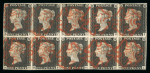 Stamp of Great Britain » 1840 1d Black and 1d Red plates 1a to 11 1840 1d black pl.2 NE-OI, a superb used block of ten