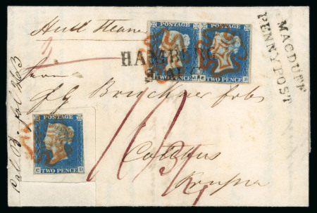 Stamp of Great Britain » 1840 2d Blue (ordered by plate number) 1840 (4 Aug) Lettersheet to Cottbus Prussia, bearing