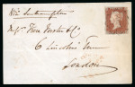 Stamp of Great Britain » Distinctive Maltese Cross Cancellations 1843 (Jan 11) Entire with 1841 1d red pl23 tied by Alderney Maltese cross in black
