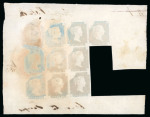 Stamp of Great Britain » Line Engraved Essays, Plate Proofs, Colour Trials and Reprints 1840 "Rainbow" Colour Trials: 1d part sheet of 10 impressions from the fugitive ink trials