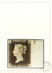 Stamp of Great Britain » 1840 1d Black V. R. Official 1840 1d. black "VR Official", PL, a magnificent and unrivalled single example from the right of the sheet