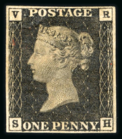 Stamp of Great Britain » 1840 1d Black V. R. Official 1840 VR 1d black SH (re-entry), a fine "unused" example