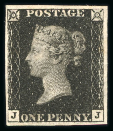 Stamp of Great Britain » 1840 1d Black and 1d Red plates 1a to 11 1840 1d. black, Pl. 5, JJ, Unused with large part original