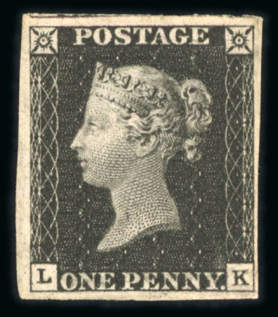 Stamp of Great Britain » 1840 1d Black and 1d Red plates 1a to 11 1840 1d. black, Pl. 2, LK, good to large margins, fine