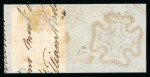 Stamp of Great Britain » 1840 1d Black and 1d Red plates 1a to 11 1840 1d. black, Pl. 2, TL, good to very large margins, neatly tied to small piece by a superb strike of the red Maltese cross