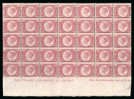 Stamp of Great Britain » 1854-70 Perforated Line Engraved 1870, 1/2d rose red pl.11 PF-TL marginal inscription