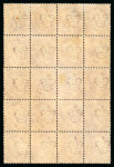 Stamp of Great Britain » 1854-70 Perforated Line Engraved 1870, 1 1/2d rose red pl.3 GG-KJ mint block of 20 overprinted "SPECIMEN" type 9