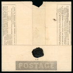 Stamp of Great Britain » 1840 Mulreadys & Caricatures » May Dates 1840 Mulready 1d lettersheet stereo A23 used from Bristol to London with fine strike of the scarce brown MC