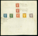 Stamp of Great Britain » Line Engraved Essays, Plate Proofs, Colour Trials and Reprints 1870 April- May colour trials for the 1/2d. bantam stamps, 8 proof impressions on archive page