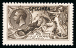 Stamp of Great Britain » King George V » 1913-19 Seahorse Issues 1913 Waterlow 2s6d Van Dyke brown, overprinted SPECIMEN (type 26)
