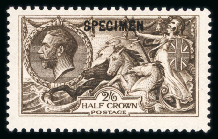 Stamp of Great Britain » King George V » 1913-19 Seahorse Issues 1913 Waterlow 2s6d Van Dyke brown, overprinted SPECIMEN (type 26)