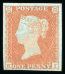 Stamp of Great Britain » 1841 1d Red 1841 1d. orange brown, Pl.130, KI, fine mint NH; fresh