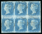 Stamp of Great Britain » 1841 2d Blue 1841 2d. blue, Pl. 3, LB-MD, block of six, good margins
