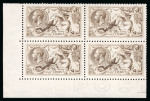 Stamp of Great Britain » King George V » 1913-19 Seahorse Issues 1915 De La Rue 2s6d brown mint corner block of four from the lower right of the sheet