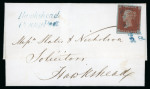 Stamp of Great Britain » Penny Post Postmarks Used As Cancellations 1845 (Jan 2) entire letter to used locally in Hawkshead,