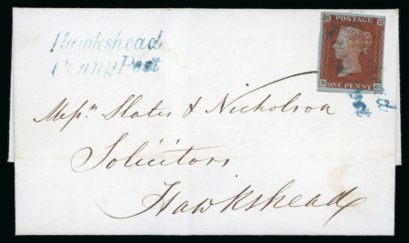 Stamp of Great Britain » Penny Post Postmarks Used As Cancellations 1845 (Jan 2) entire letter to used locally in Hawkshead,