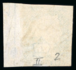 Stamp of Great Britain » 1840 2d Blue (ordered by plate number) 1840 2d blue pl. 2 PL right marginal example showing small part inscription, used