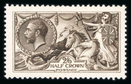 Stamp of Great Britain » King George V » 1913-19 Seahorse Issues 1913 Waterlow 2/6d. VanDyke brown; fine mint NH. Rare.